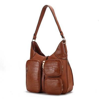 MKF Collection Daphne Crocodile-embossed Vegan Leather Shoulder by Mia K