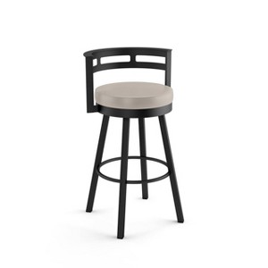 Amisco Render Upholstered Barstool Cream/Black: Faux Leather, Steel Frame, 300 lbs Capacity - 1 of 4
