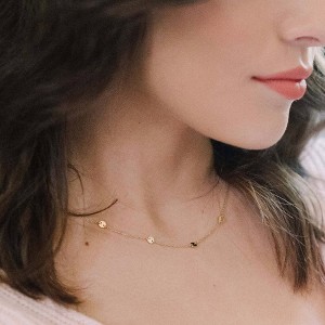 Milky Way Disc Chain Necklace in Gold, Rose Gold, Silver - Honeycat - 1 of 4