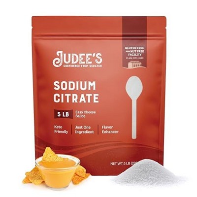Judees Sodium Citrate 5lb - 100% Non-GMO, Keto-Friendly - Gluten-Free and Nut-Free - Emulsifier for Cheese Sauce