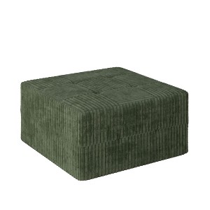 Sapphtopaz Modern Corduroy Ottoman Upholstered Sofa Comfy Square Foot Stool Shoe Bench Desk Foot Rest for Living Room, Bedroom, Entryway - 1 of 4
