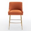SEYNAR Modern Velvet 37'' H Metal Leg Counter or Bar Stools Set of 4 - 3 of 4