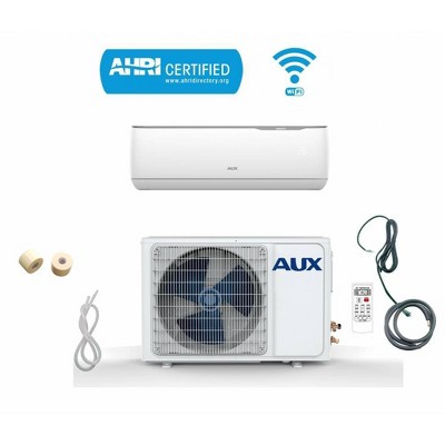AUX 12000 BTU Ductless Wi-Fi Control 17 SEER 115V 1 Ton 25' Line Set Wall Mount Mini Split Air Conditioner with Heat Pump