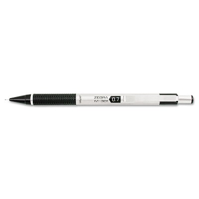 Zebra M-301 Mechanical Pencil 0.7 mm Stainless Steel w/Black Accents Barrel 54310