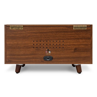 Victrola Walnut 6-in-1 Mid-Century Music Center with Bluetooth