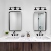 PAKOKULA 3-Light Matte Black Dimmable Vanity Light with Wide Cone Shade. - 2 of 4