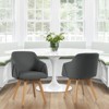 Bekrvio Swivel Dining Chairs with Arm Set of 2 - Modern Linen Upholstered Accent Desk Chairs with Solid Wood Legs for Kitchen,Living Room - 4 of 4
