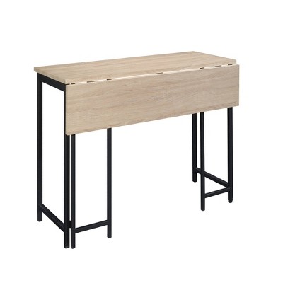 Sauder North Avenue Table with Drop Leaf Charter Brown : Counter Height, MDF Top, Metal Frame, Seats 2