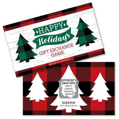 Big Dot of Happiness Jolly Santa Claus - Christmas Party White Elephant  Gift Exchange Game Scratch Off Cards - 22 Count