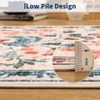 Washable Folding Floral Print Rug, Non-Slip Backing for Living Room Bedroom - 3 of 4