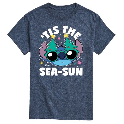 Men's - Lilo and Stitch - Tis the Sea-Sun Christmas Short Sleeve Graphic T-Shirt