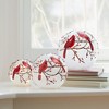 LED Cardinal Globe Set Glass 7 in Height Winter Accent Set of 3 For Holiday Displays By Melrose - 2 of 4