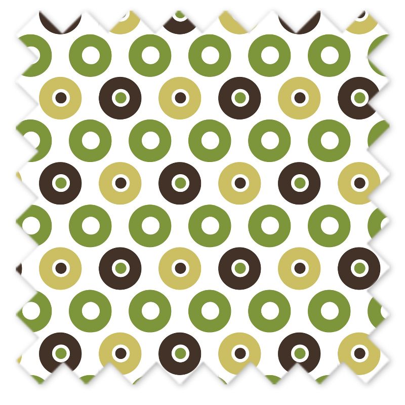 Bacati - Mod Dots Stripes, Green/Yellow/Beige/Brown Dots Curtain Panel, 4 of 5