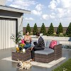 5 Pieces Patio Furniture Set, Rattan Outdoor Patio Furniture Sofa Set with Anti-Slip Cushions, All-Weather Wicker Sectional Sofa with Coffee Table - 4 of 4