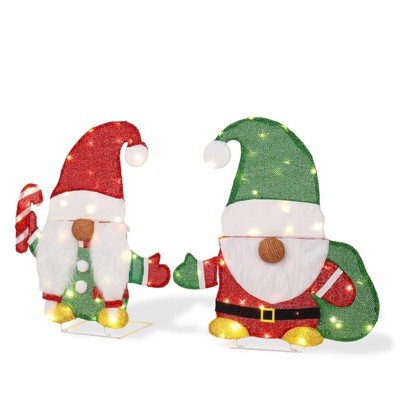 Karl Home 2pcs Gnome with Candy Cane Christmas Decoration