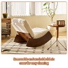 CAVINAS Corduroy Glider Rocking Chair with Solid Wood Frame & Retro Striped Upholstery, Plush Cushion Accent Chair for Bedroom, Living Room - 2 of 4