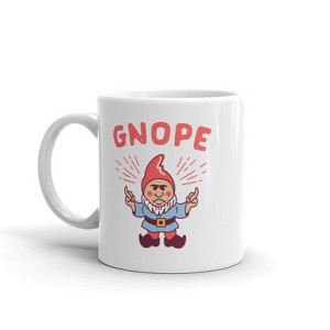 Crazy Dog T-Shirts Gnope Mug Funny Nope Little Gnome Wizard Graphic Novelty Coffee Cup -11oz - 1 of 4