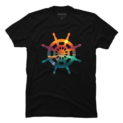 Men's Design By Humans Sailors Sunrise Wave Memories By Goldquills T-Shirt
