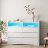 6 Drawer Dresser, White Dresser for Bedroom with LED Lights, Modern Dressers & Chests of Drawers with Sturdy Frame for Living Room, Entryway, Hallway - 2 of 4