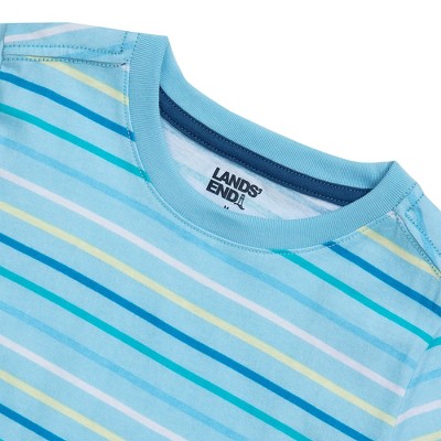 Lands' End Kids Short Sleeve Stripe Crewneck Tee - Small - Crystal Blue Stripe — фото 2