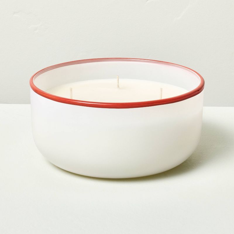 4-Wick Milk Glass Sunkissed Ginger Jar Candle 20.8oz Red - Hearth &#38; Hand&#8482; with Magnolia, 1 of 4