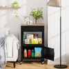 Tangkula Small Kitchen Island on Wheels Mobile Trolley Cart Barn Door Drawer Hooks - 4 of 4