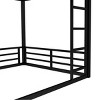 TopComfy Beds Metal Bunk Bed Full over Full Floor Bunk Bed Frame Heavy Duty Bunk Bed Bedroom Furniture for Bedroom, Black, 56.7"*62.2"*82.67" - 4 of 4