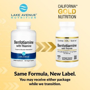 California Gold Nutrition Benfotiamine with Thiamine, 250 mg, 120 Veggie Capsules - 1 of 4