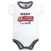 Hudson Baby Infant Boy Cotton Bodysuit, Shorts and Shoe Set, Firetruck Hero - 3 of 4