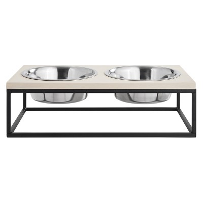Dan Elevated Stainless Steel Pet Bowl with Wood Frame
