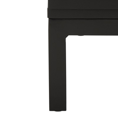 Black and Natural Rattan 3-Drawer Chest