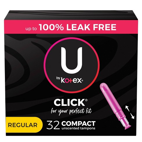 U By Kotex Click Compact Unscented Tampons Regular 32ct Target