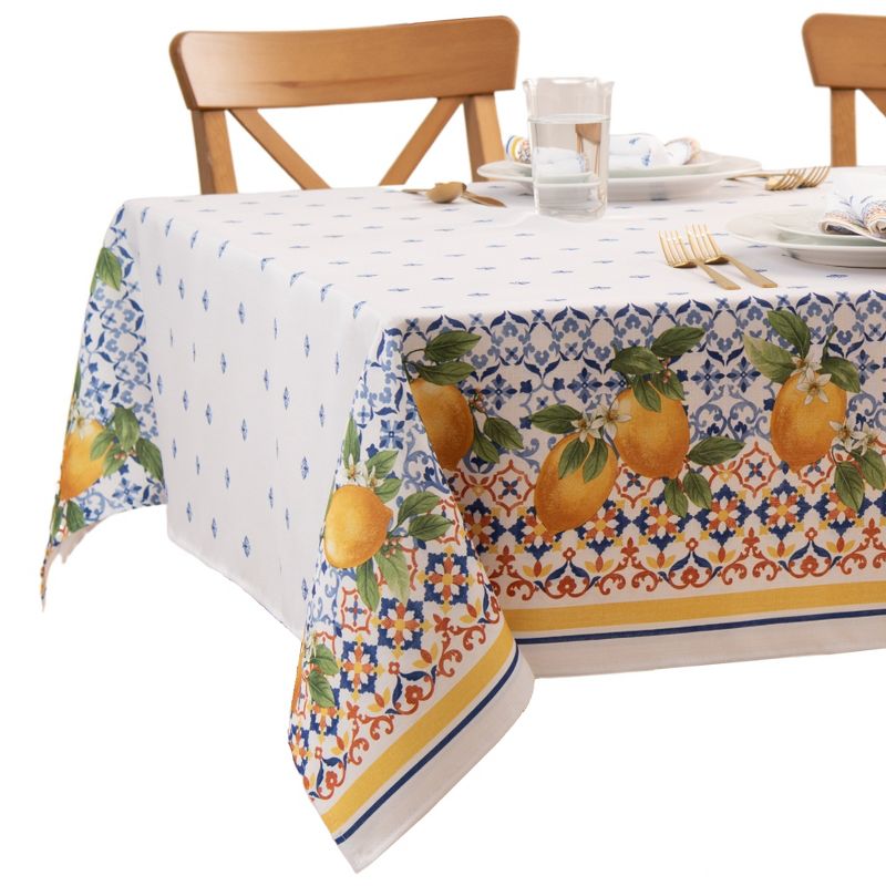 Capri Lemon Double Border Tablecloth - Elrene Home Fashions, 2 of 4