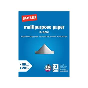Staples 8.5" x 11" Multipurpose Paper 20 lbs. 96 Brightness 500/RM (05031)