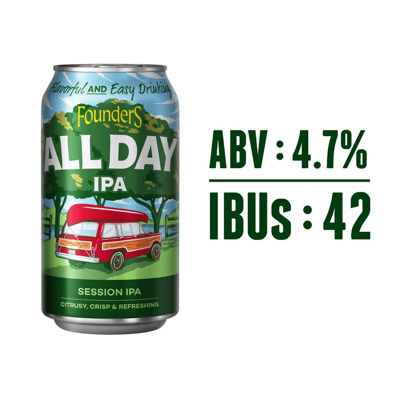 Founders All Day IPA Beer - 15pk/12 fl oz Cans, 4 of 7