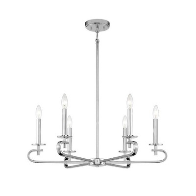 Torino Polished Nickel 6-Light Candle Chandelier