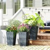 Aghana Digitals 3-Piece Rattan-Style 24" Tall Planters, Brown PP Plastic Indoor/Outdoor Flower Pots - 3 of 4