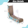 SEVOBAL L-Shape Cat Scratcher Lounge Corrugated Cardboard Scratching Pad for Indoor Cats Durable Cat Furniture with Feather Spring Toy Cartoon Design - 3 of 4