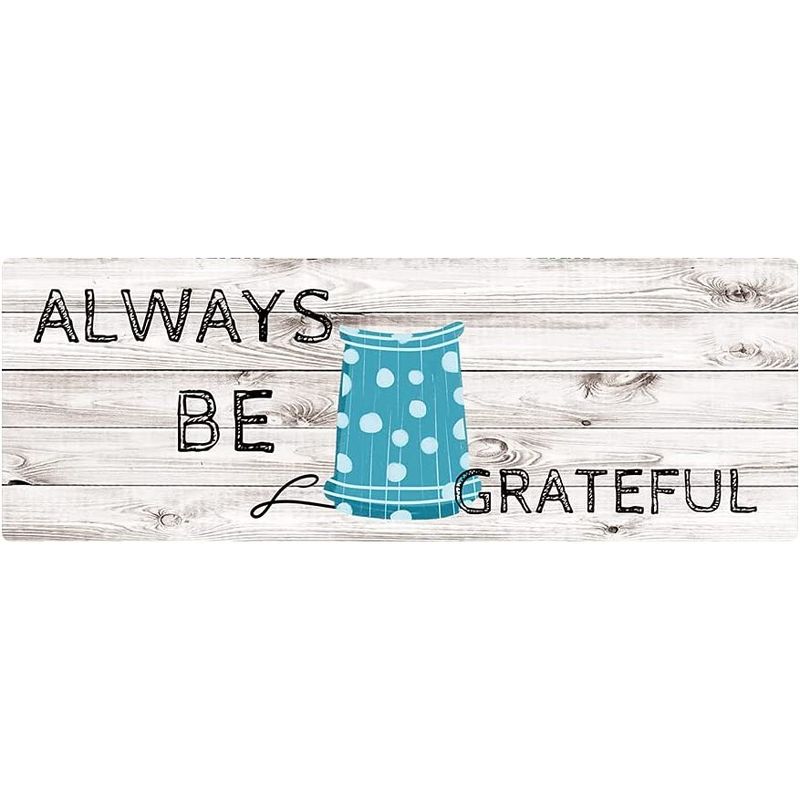 J&V TEXTILES 20" x 55" Oversized Cushioned Anti-Fatigue Kitchen Runner Mat (Always Be Grateful), 1 of 5