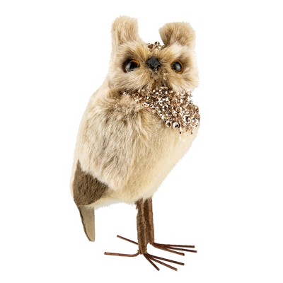 Northlight 6" Brown Sequin Standing Owl Christmas Figurine