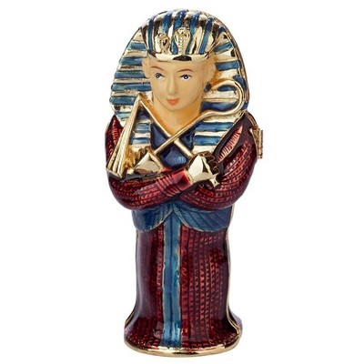 Design Toscano King Tut Sarcophagus Enamel Pewter Trinket Box