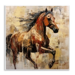 Stupell Industries Modern Brown Horse Wall Plaque Art, 12" x 12" - 1 of 4