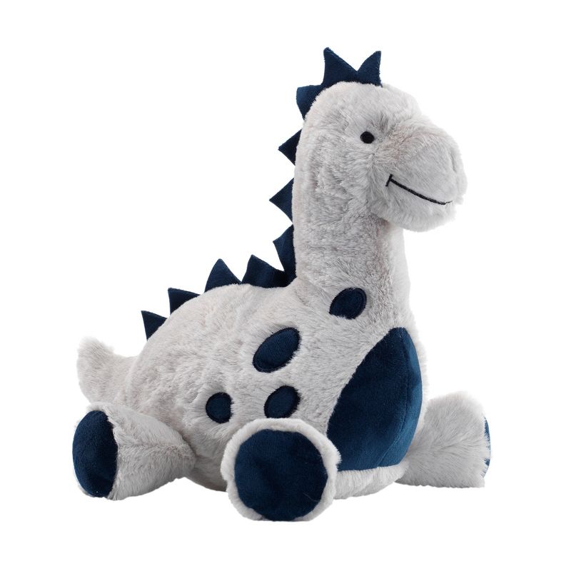 Lambs & Ivy Baby Dino Blue/Gray Plush Dinosaur Stuffed Animal Toy Plushie- Spike, 1 of 8