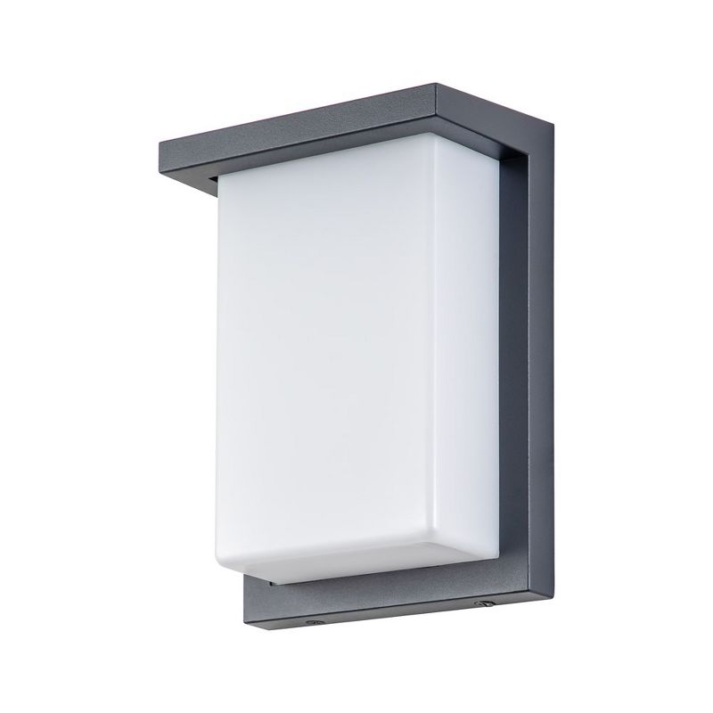 C Cattleya LED Outdoor Wall Light Architectural Grey Wall Sconce with Acrylic Shade, 1 of 9
