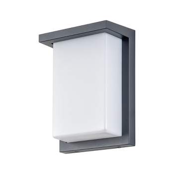C Cattleya LED Outdoor Wall Light Architectural Grey Wall Sconce with Acrylic Shade