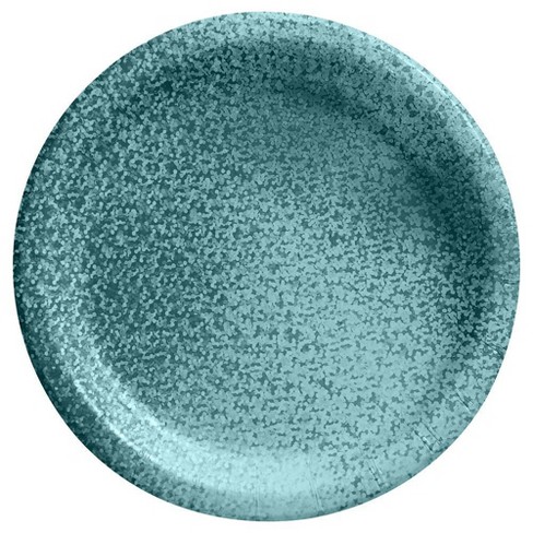 20ct Holographic Dinner Plates Aqua - Spritz™ : Target