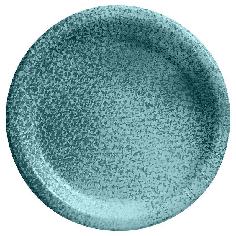 20ct Holographic Dinner Plates Aqua - Spritz&#8482;, 1 of 3