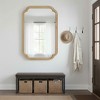 MAYEERTY 24" x 36" Solid Wood Frame Rounded Corner Decorative Mirror for Bedroom Bathroom Living Room Natural Wood - 4 of 4
