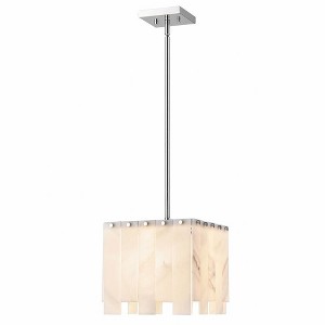 Viviana Art Deco Pendant Light - Polished Nickel, 1-Bulb, 100W, Dimmable, 11.5" Square - 1 of 4
