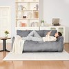 Hooseng 65" Faux Fur Loveseat Sofa, Oversized Lounge Couch for Adults, Fluffy Lazy Sofa with Memory Foam Filler, Big Comfy for Living Room, Bedroom - 3 of 4
